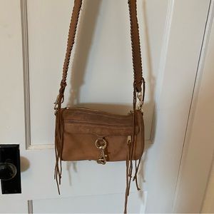 Rebecca Minkoff mini M.A.C. crossbody suede purse with braided strap